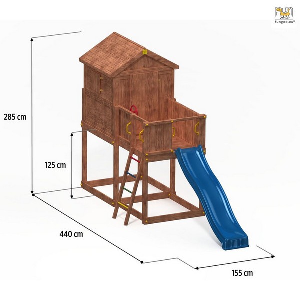 Продукт Fungoo MY HOUSE  площадка с къщичка с пързалка - 0 - BG Hlapeta